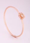 925 Rose Gold CZ Flower Kada Bangle for Women