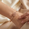 925 Rose Gold CZ Flower Kada Bangle for Women