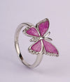 925 Sterling Silver Pink Flutter CZ Party Ring