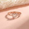 925 Silver Pavé Rose Gold Heart Ring for Women  