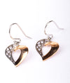 925 Silver Cuore Two-Tone Heart Drop Earring for Women