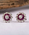 925 Silver Chakri Ruby CZ Stud earrings for Women