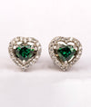 925 Silver Verdant Heart Silver Stud Earrings for Women