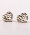 925 Silver Amore Sparkle Bow Heart Stud earrings for Women