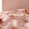 925 Rose Gold CZ Floral Kada Bangle for Women