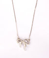 925 Silver Ribbona Bow CZ Pendant Chain for Women