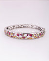 925 Sterling Silver Multicolour Enamel Tulip Garden Kada for Women