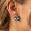 925 Silver Blue CZ Rose Garden Cocktail Earring for Women  