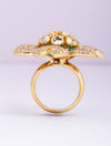 925 Filigree Enamel Gold Plated Party Ring For Women