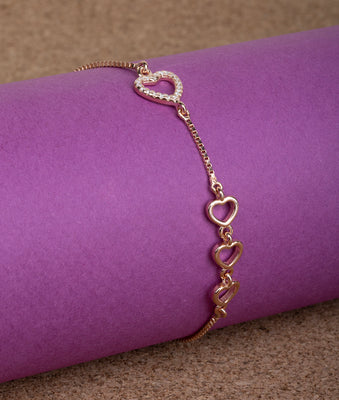 925 Sterling Silver Italian Heart Bracelet for Women