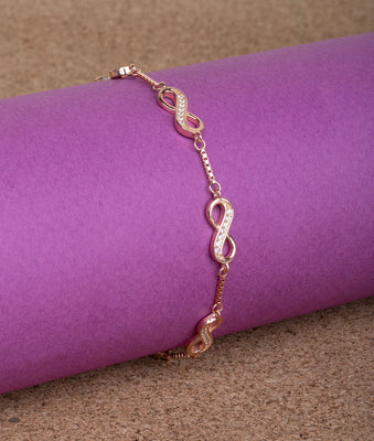 925 Sterling Silver Italian Infinity Bracelet for Women