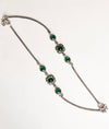 925 Silver Viridian Green Stone Traditional Anklets for Women