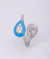 925 Silver Aqua Dewdrop CZ Party Ring for Women