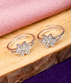 925 Silver Prabha Floral Party Wear Toe Rings