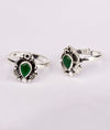 925 Silver Prakriti Green Fancy Women's Toe Rings