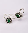 925 Silver Prakriti Green Fancy Women's Toe Rings