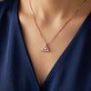 925 Silver Rose Gold CZ Pendant Chain for Women
