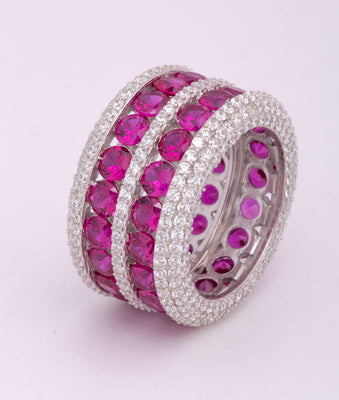 925 Sterling Silver Aura CZ Statement Ring for Women