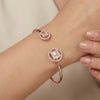 925 Sterling Silver Dual Radiance CZ Italian Kada