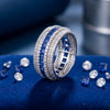 925 Sterling Silver Blue CZ Statement Ring for Women