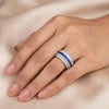 925 Sterling Silver Blue CZ Statement Ring for Women