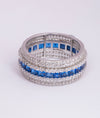 925 Sterling Silver Blue CZ Statement Ring for Women
