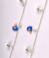 Rangoli Enamel Silver Charm Anklets