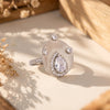 925 Silver Halo Dewdrop Silver Cocktail Ring