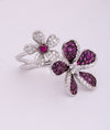 925 Sterling Silver Dual Floral Party CZ Ring for Women
