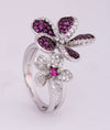 925 Sterling Silver Dual Floral Party CZ Ring for Women