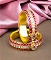 Rasika Kundan Glow Temple Silver Bangle