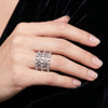 925 Silver Wide Band Flexible CZ Ring For Women