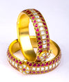 Rasika Kundan Glow Temple Silver Bangle