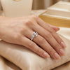 925 Sterling Silver Aura Cascade CZ Party Ring