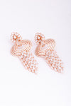 Radiant 925 Silver Cascade Rose Gold Party Wear Earrings