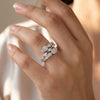 925 Sterling Silver Cascade CZ Party Wear Ring for Women