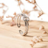 925 Sterling Silver Rectangular CZ Party Ring