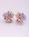 925 Sterling Silver Floral Enamel & Stone Earring for Women