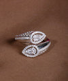 925 Sterling Silver Twin Drop CZ Party Ring for Women