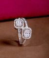 925 Sterling Silver Twin Aura CZ Party Ring for Women