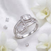 925 Sterling Silver Twin Aura CZ Party Ring for Women