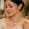 925 Sterling Silver Amethyst Flower Necklace  