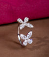 925 Sterling Silver Twin Blossom CZ Party Ring