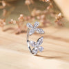 925 Sterling Silver Twin Blossom CZ Party Ring
