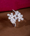 925 Sterling Silver Twin Blossom CZ Party Ring for Women