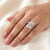 925 Sterling Silver Twin Blossom CZ Party Ring for Women