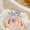 925 Sterling Silver Twin Blossom CZ Party Ring for Women