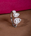 925 Silver Twin Dewdrop CZ Party Ring for Women