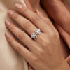 925 Silver Twin Dewdrop CZ Party Ring for Women