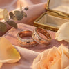 925 Sterling Silver CZ Band Couple Ring